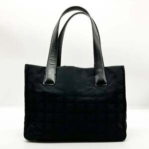 CHANEL Black Canvas Shoulder Bag